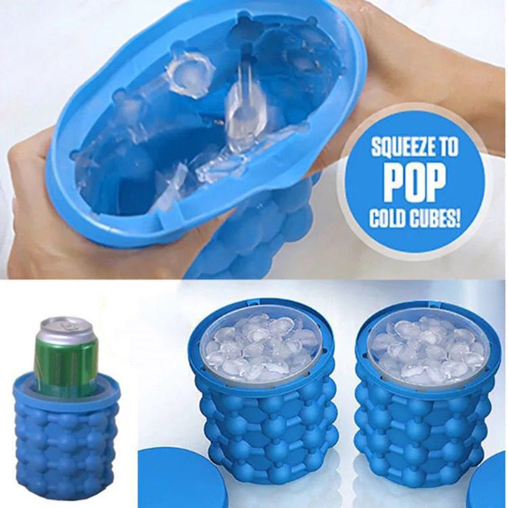2-in-1 Silicone Ice Cube Maker / Portable Ice Bucket