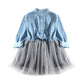 Denim & Lace Mini-Dress (Toddlers Kids Girls)