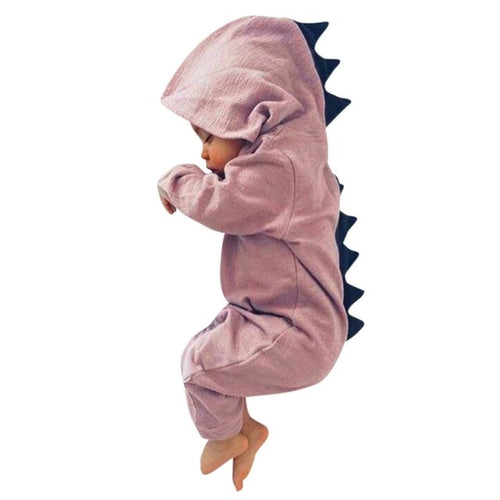 Dinosaur Hooded Baby Onesie