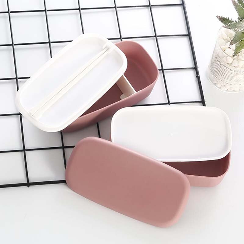Microwavable Two-Layer Bento Lunch Box