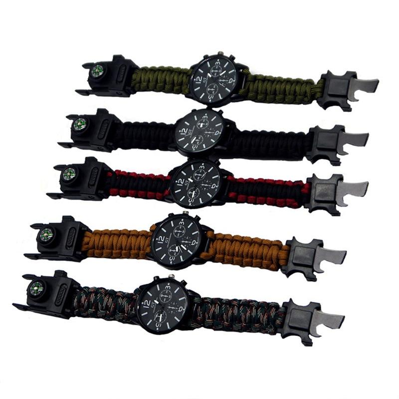 Outdoor Multi-Function Camping Survival Watch / Bracelet w/ Tools & LED