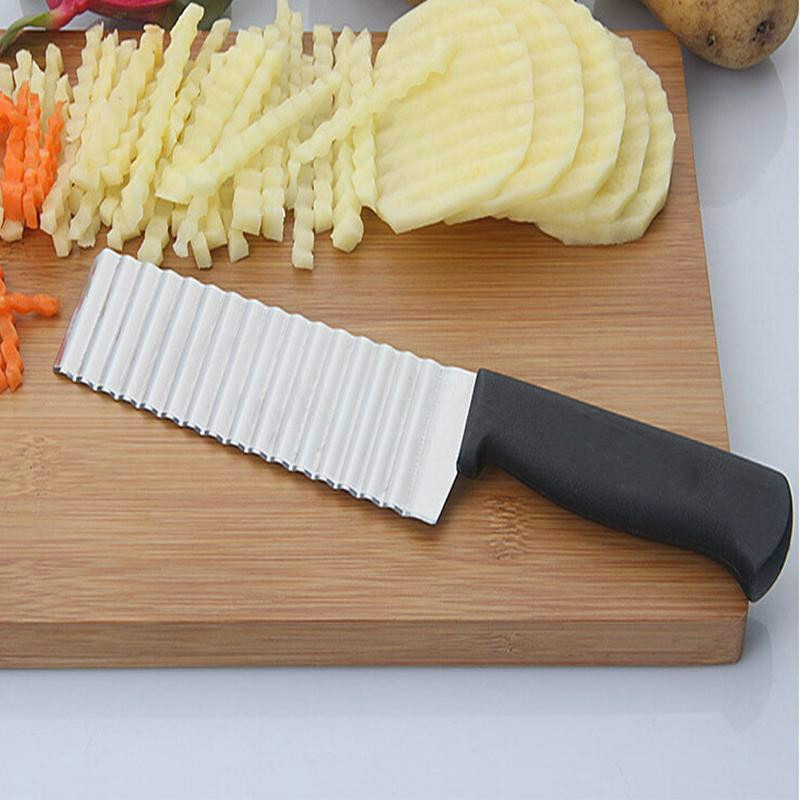 Stainless-Steel Slicer (Potato Chip Dough Vegetable Fruit Crinkle Wavy)