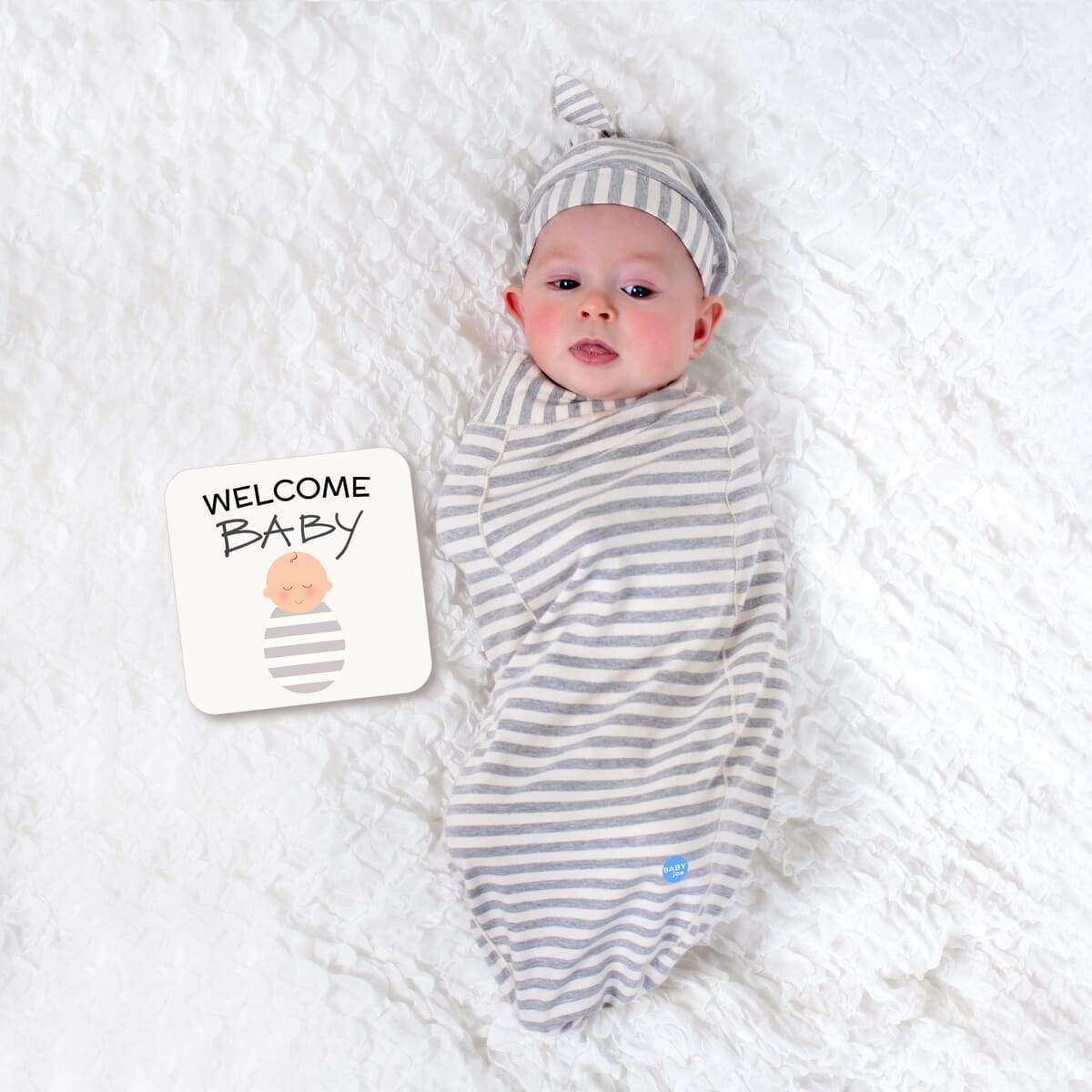 Striped Baby Cocoon Swaddling (Gray/White)